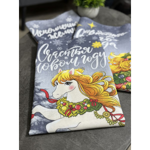 Набор кухонный из 3-х полотенец рогожка "Исполнение желаний" серый