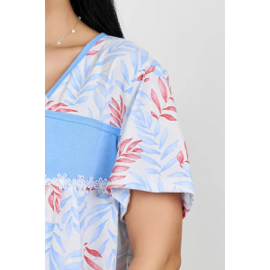 Сорочка женская "Анжела" 1322-5 кулирка (р-ры: 52-70) листья