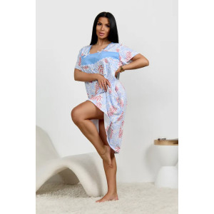 Сорочка женская "Анжела" 1322-5 кулирка (р-ры: 52-70) листья