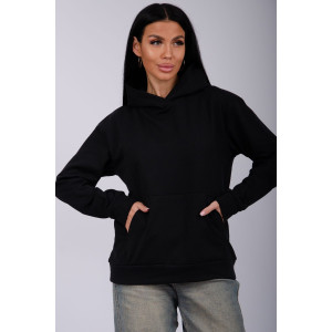 Худи женское "Ханна" футер 2-х нитка с начесом (р-ры: 44-56) черный
