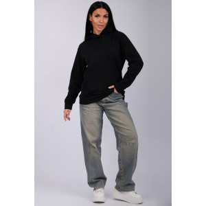 Худи женское "Ханна" футер 2-х нитка с начесом (р-ры: 44-56) черный