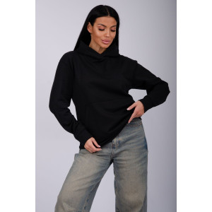 Худи женское "Ханна" футер 2-х нитка с начесом (р-ры: 44-56) черный