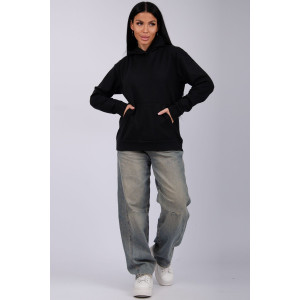 Худи женское "Ханна" футер 2-х нитка с начесом (р-ры: 44-56) черный