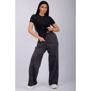 Брюки женские "Хейли" футер с лайкрой (р-ры: 46-56) антрацит