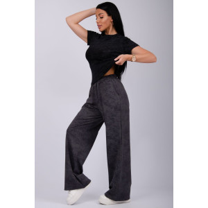 Брюки женские "Хейли" футер с лайкрой (р-ры: 46-56) антрацит