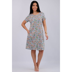 Халат женский "Красотка 8" кулирка (р-ры: 42-52) серый