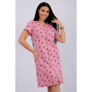 Халат женский "Красотка 10" кулирка (р-ры: 42-52) валентинка