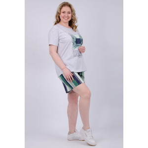 Костюм двойка женский "Город" (шорты) кулирка (р-ры: 50-60)