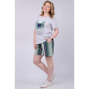 Костюм двойка женский "Город" (шорты) кулирка (р-ры: 50-60)