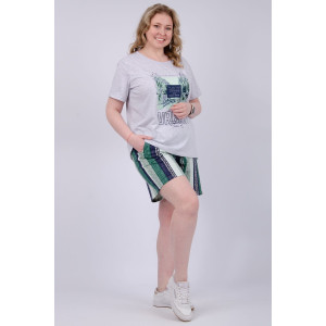 Костюм двойка женский "Город" (шорты) кулирка (р-ры: 50-60)