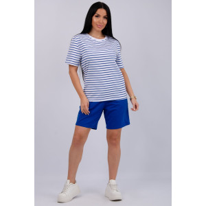 Костюм двойка женский "Океан 3" кулирка-футер (р-ры: 46-60) синий