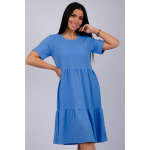 Платье женское "Эскада 8" жатка (р-ры: 46-60) василек