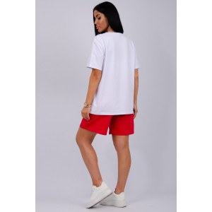 Костюм двойка женский "Марина" кулирка-футер (р-ры: 44-60) красный