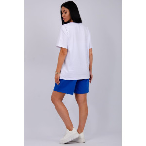 Костюм двойка женский "Марина 2" кулирка-футер (р-ры: 44-60) василек