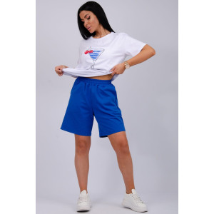 Костюм двойка женский "Марина 2" кулирка-футер (р-ры: 44-60) василек