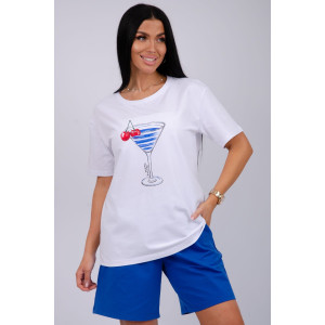 Костюм двойка женский "Марина 2" кулирка-футер (р-ры: 44-60) василек