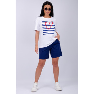 Костюм двойка женский "Море 2" кулирка-футер (р-ры: 42-60) синий