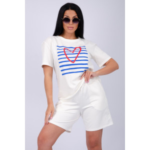 Костюм двойка женский "Море" кулирка-футер (р-ры: 42-60) молоко