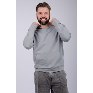 Худи мужское СМ-10 футер 2-х нитка (р-ры: 48-56) светло-серый