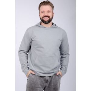 Худи мужское СМ-10 футер 2-х нитка (р-ры: 48-56) светло-серый