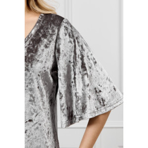 Туника женская "Мерцание-1" велюр стрейч (р-ры: 44-54) серый