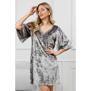 Туника женская "Мерцание-1" велюр стрейч (р-ры: 44-54) серый