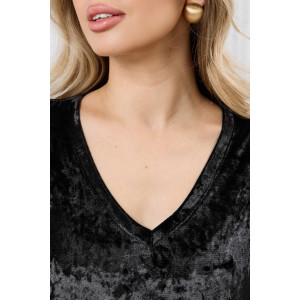 Туника женская "Мерцание-1" велюр стрейч (р-ры: 44-54) черный