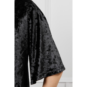 Туника женская "Мерцание-1" велюр стрейч (р-ры: 44-54) черный
