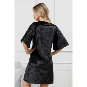 Туника женская "Мерцание-1" велюр стрейч (р-ры: 44-54) черный