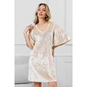 Туника женская "Мерцание-1" велюр стрейч (р-ры: 44-54) молочный