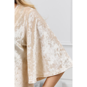 Туника женская "Мерцание-1" велюр стрейч (р-ры: 44-54) молочный