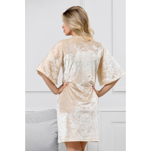 Туника женская "Мерцание-1" велюр стрейч (р-ры: 44-54) молочный