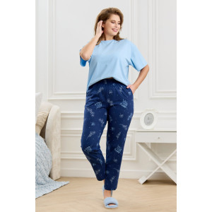 Брюки женские "Флоранс" кулирка (р-ры: 48-58) синий