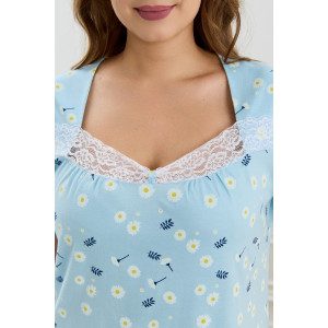 Сорочка женская "Мадера-1" кулирка (р-ры: 50-64) ромашка