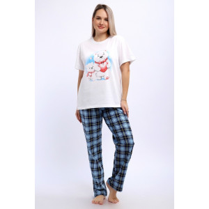 Костюм двойка женский 667 кулирка (р-ры: 48-58) синий Костюм двойка женский 667 кулирка (р-ры: 48-58) синий