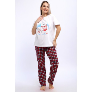 Костюм двойка женский 667 кулирка (р-ры: 48-58) красный