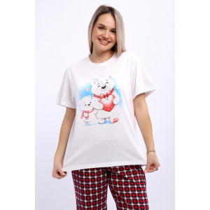 Костюм двойка женский 667 кулирка (р-ры: 48-58) красный