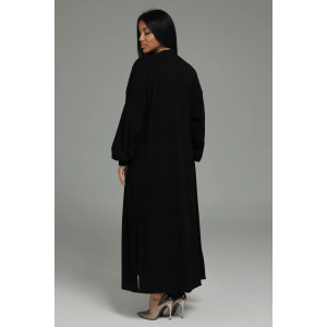 Костюм двойка женский "Леди" (платье и кардиган) кашемир лапша (р-ры: 48-58) черный