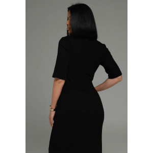 Костюм двойка женский "Леди" (платье и кардиган) кашемир лапша (р-ры: 48-58) черный