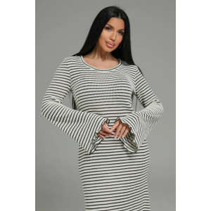 Платье женское "Амелия" кулирка вязка (р-ры: 44-54) бело-черный