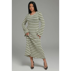 Платье женское "Амелия" кулирка вязка (р-ры: 44-54) бело-зеленый
