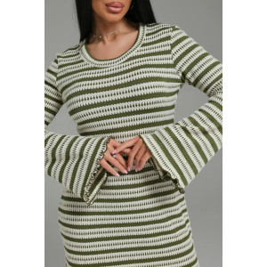 Платье женское "Амелия" кулирка вязка (р-ры: 44-54) бело-зеленый