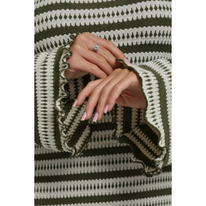 Платье женское "Амелия" кулирка вязка (р-ры: 44-54) бело-зеленый