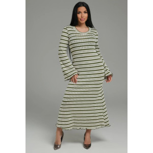 Платье женское "Амелия" кулирка вязка (р-ры: 44-54) бело-зеленый