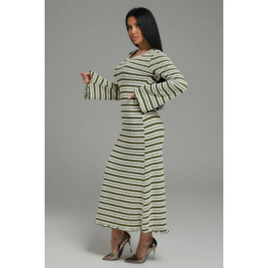 Платье женское "Амелия" кулирка вязка (р-ры: 44-54) бело-зеленый