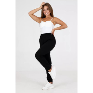 Брюки женские №35333 футер 3-х нитка с начесом (последний размер) черный 50,56 Брюки женские №35333 футер 3-х нитка с начесом (последний размер) черный 50,56