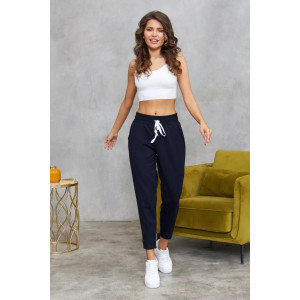 Брюки женские №67166О футер с лайкрой 2-х нитка (последний размер) темно-синий 58