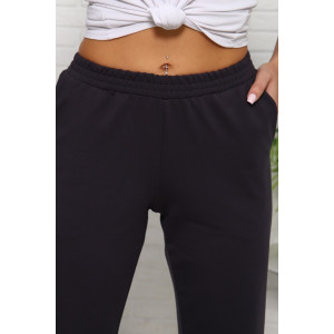 Брюки женские №1021 футер 2-х нитка (последний размер) графит 50,52,56