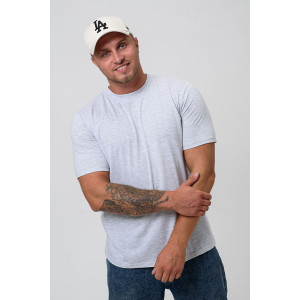 Футболка унисекс №8471 кулирка (последний размер) серый меланж 60