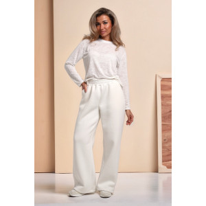 Брюки женские №78574 футер 3-х нитка с начесом (последний размер) белый 48,54,58